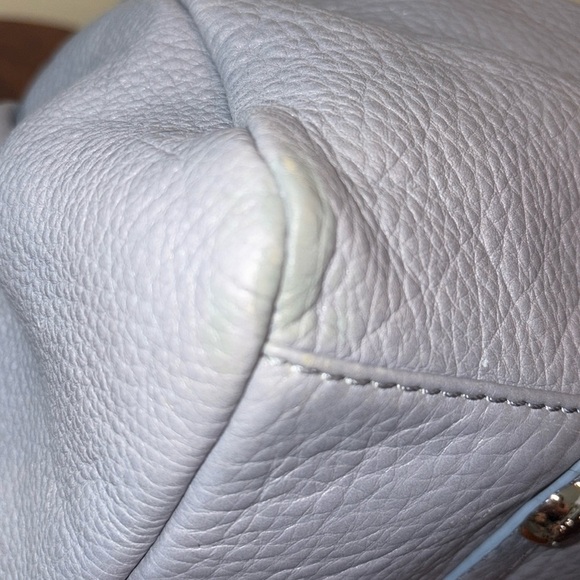 Marc Jacobs  Dome top satchel shoulder bag  Crossbody bag  leather blue gray EUC - Picture 15 of 17